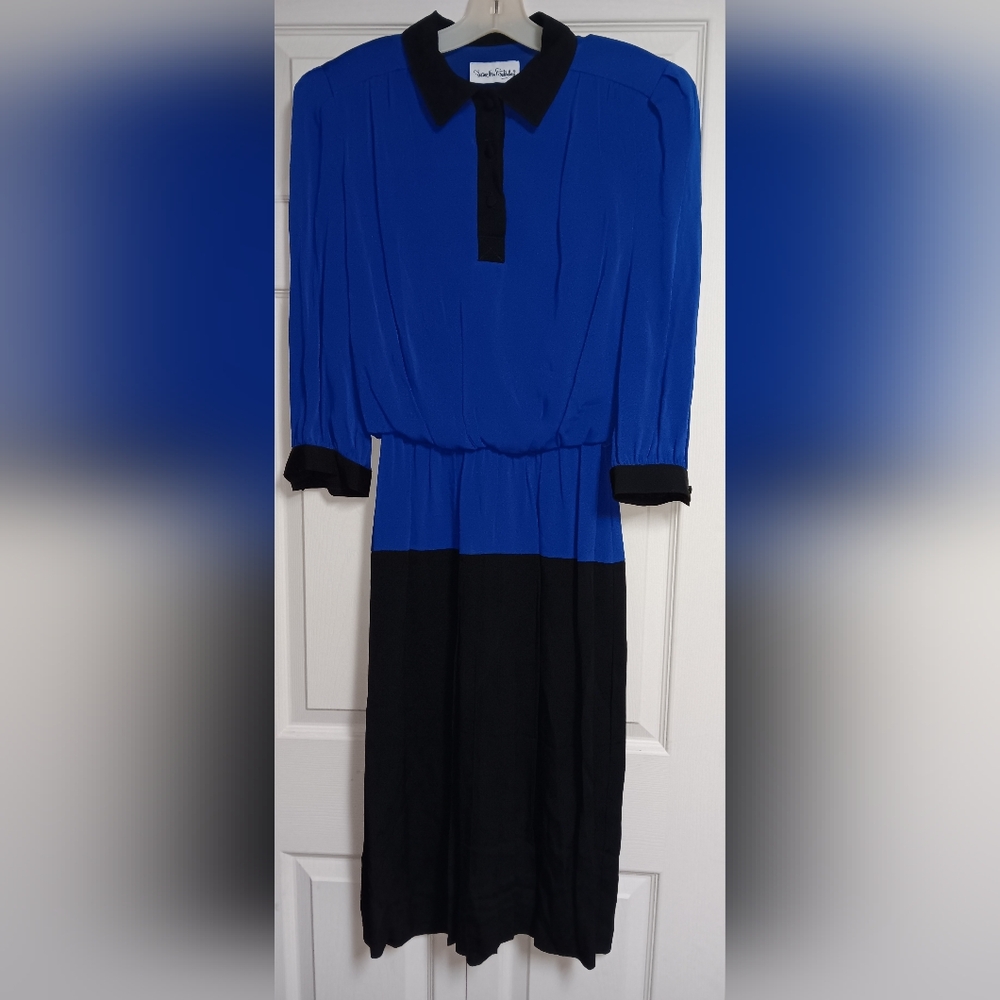 Vintage Diane Von Furstenberg Drop Waist Pleated Dress~Women's Size 12